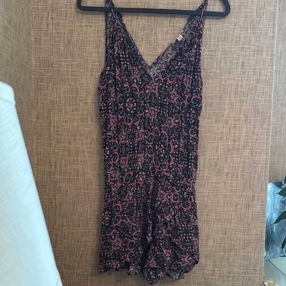 Ella Moss Black and Pink Patterned Romper